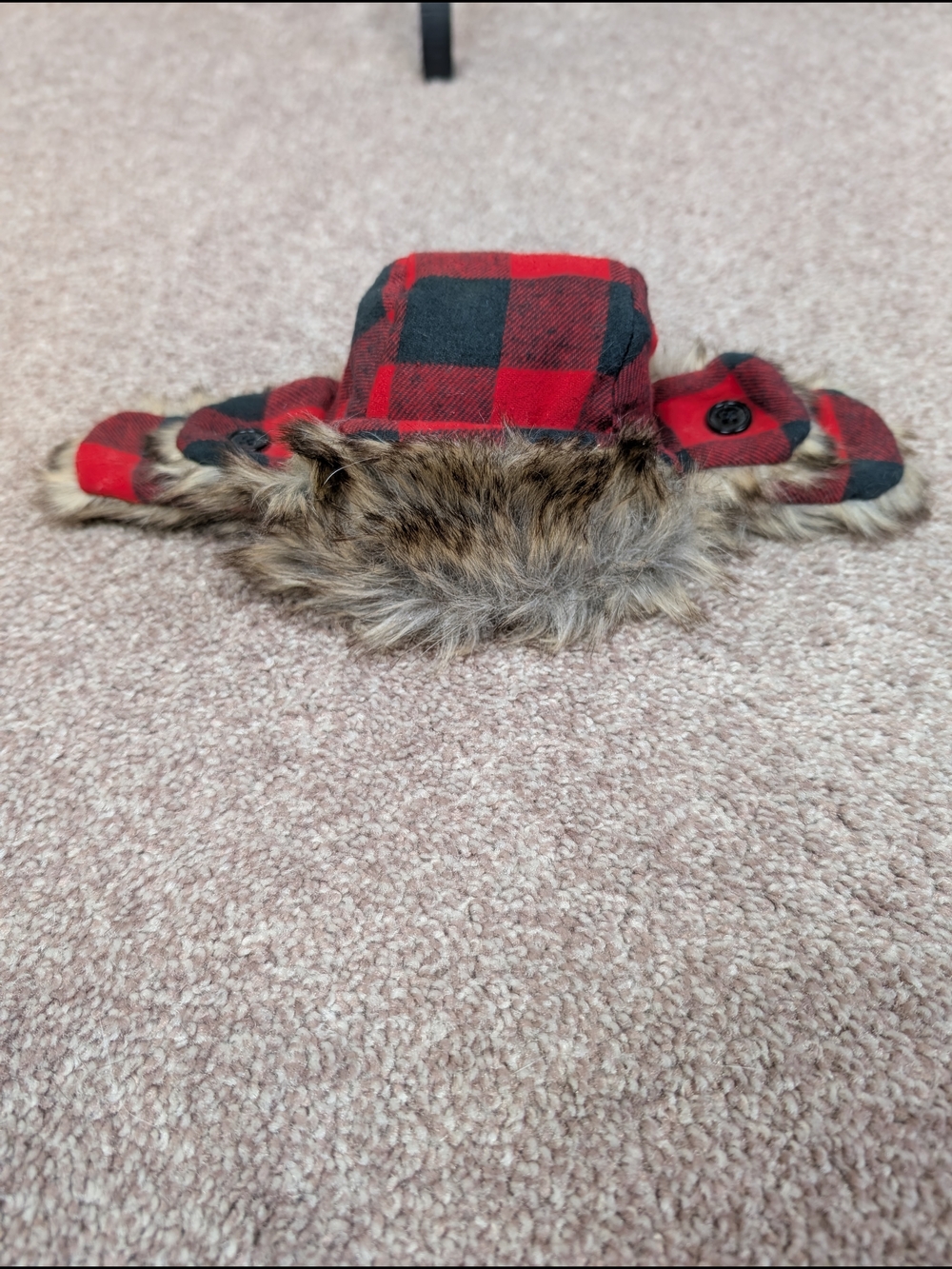 Red & Black Buffalo Plaid Trapper Hat For Pets! ❄️